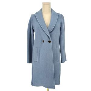 J.Crew Italian Boiled Wool Daphne Top Coat Light Blue Mid Length Women's Size 0